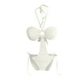 thumbnail image 4 of YTCAMLO O Ring Women's Cut Out One Piece Swimsuits Fashion Backless Bathing Suit Halter Side Tie Swimwear High Cut Swim Suit, White XL, 4 of 6