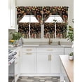 thumbnail image 4 of Thanksgiving Fall Leaves Swag Curtains for Living Room/Bedroom Windows, Mushroom Black Country Botanical Kitchen Curtains and Valances Set 36 Inch Length, Light Filtering Swags Valance Curtain Panels, 4 of 5