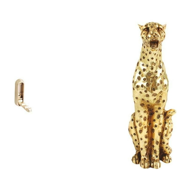 Gancho de pared plegable,Percheros plegables de pared,Gancho de pared para auriculares,perchero,Figura de guepardo,Figura de guepardo dorado,adorno moderno de escritorio
