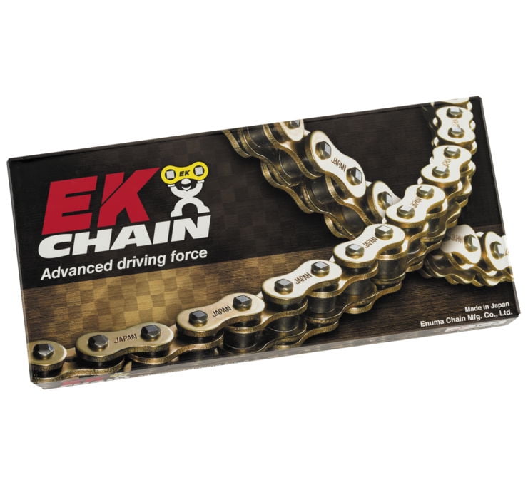 Metallic Blue Color: Blue EK 530ZVX3 X 140 MET BU Chain Length: 140 Chain Type: 530 EK Chain 530 ZVX3 NX-Ring Chain Chain Application: Street 140 Links