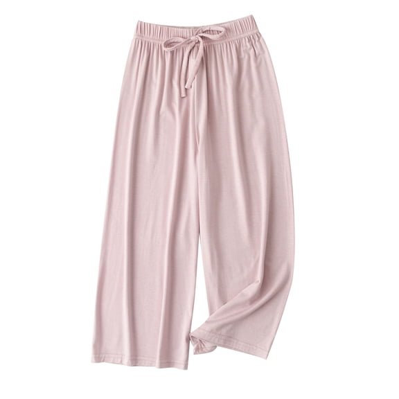 Favoffer Big Girls Wide Leg Pants Summer Modal Cool Touch Elastic Waist Loose Mosquito Resistant Breathable Pocket Bottoms 4-15Y