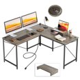 thumbnail image 1 of Bestier 95.2 inch L Shaped Desk with Power Outlet Reversible Corner Office Desk Grey, 1 of 7