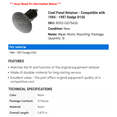 thumbnail image 2 of Cowl Panel Retainer - Compatible with 1984 - 1987 Dodge D150 1985 1986, 2 of 2