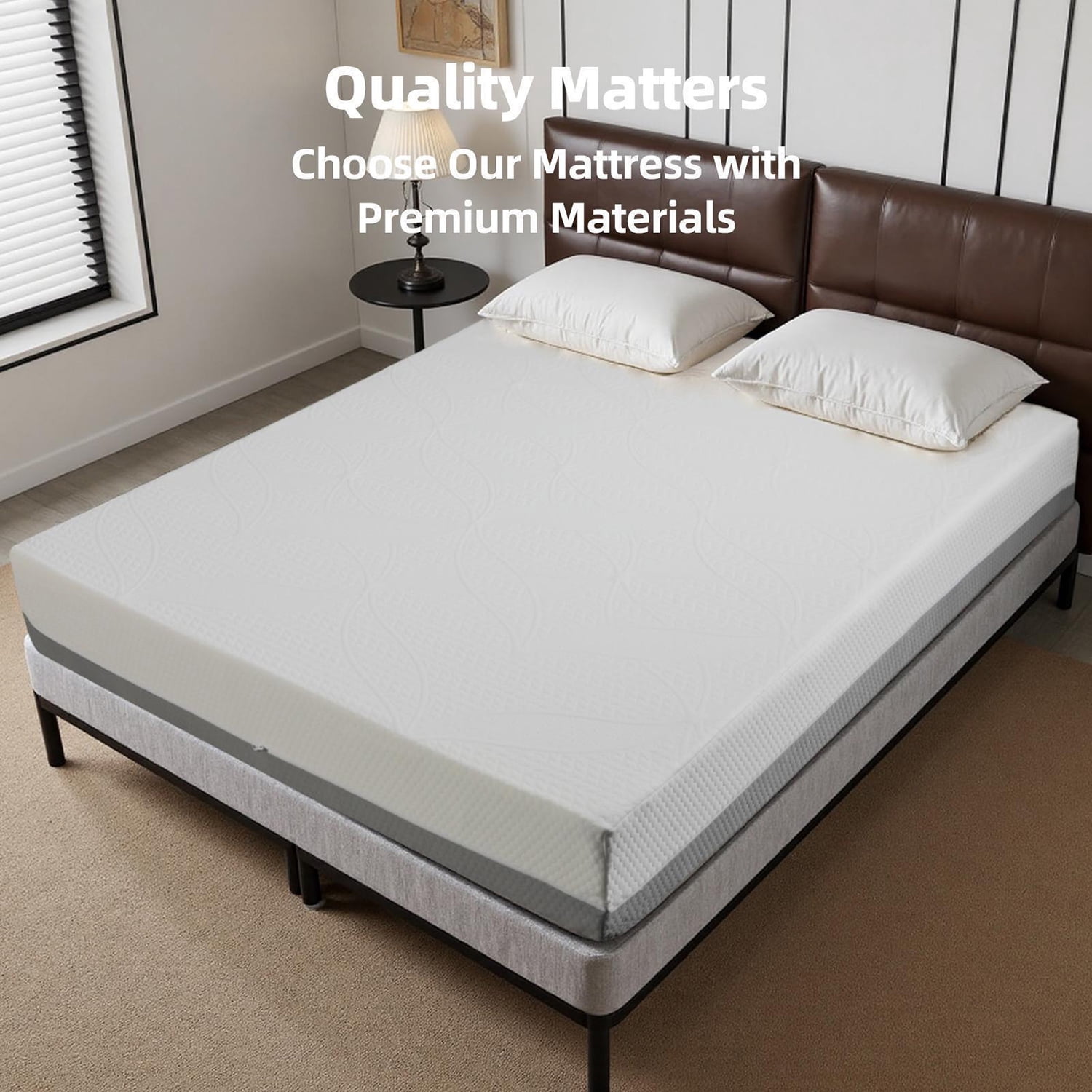 Spaco 10" King Mattress, Gel-Perforated Cooling, Adjustable Bed-Friendly, White