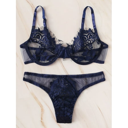 

Women Sexy-Lingerie Nightwear Dress Babydoll G-string Underwear Lace Bra Set