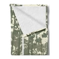 thumbnail image 2 of Forest Soft Flannel Fleece Throw Blanket, Vertical Stripes with Tall Trees and Lonely Deer Nature Illustration, Cozy Plush for Indoor and Outdoor Use, 70" x 90", Sage Green Cream Brown, by Ambesonne, 2 of 5