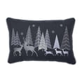 thumbnail image 1 of Pillow Perfect 629865 Christmas Forest Scene Lumbar Pillow - Gray, 1 of 3