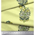 thumbnail image 2 of Soimoi Velvet Fabric Leaves & Floral Block Fabric Prints by Yard 58 Inch Wide, 2 of 3