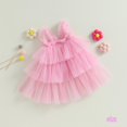 thumbnail image 4 of Eliza-0-4 Años Bebé Niñas Una Línea Sin Mangas Sólido/Flor Vestido De Fiesta De Verano Tul, 4 of 4