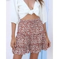 thumbnail image 4 of Femmes Été Mignon Taille Haute Jupe Volants Imprimé Floral Swing Plage M., 4 of 7