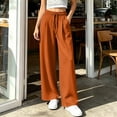 thumbnail image 6 of LIaqionyy Women's Straight Leg Pants Elastic Waist Drawstring Flowy Loose Lounge Lightweight Trousers with Pockets, 6 of 7