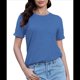 thumbnail image 3 of Camisetas de Verano para Mujer, Informales, de Corta con Bolsillo, Cuello Redondo, Corte Clásico Azul Real L, 3 of 6