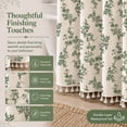 thumbnail image 5 of Sanmadrola No Hooks Floral Plant Shower Curtain with Snap-in Fabric Liner Set, Faux Cotton Linen, Perfect for Bathroom Hotel Luxury Decor, Washable Waterproof with Tassels and Sheer Window, 71Wx74H, 5 of 10