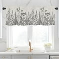 thumbnail image 2 of Black Grey Leaf Wildflower Kitchen Curtains Valances for Windows Spring Summer Leaves Rod Pocket Valance Window Treatments Farmhouse Toppers Curtain 54x18 Inch for Bedroom Bathroom Living Room Decor, 2 of 6
