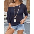 thumbnail image 5 of Zeagoo Crochet Tops for Women Fashion Summer Sweater 2025 Short Sleeve Off Shoulder Knit Pullover Shirts, 5 of 5