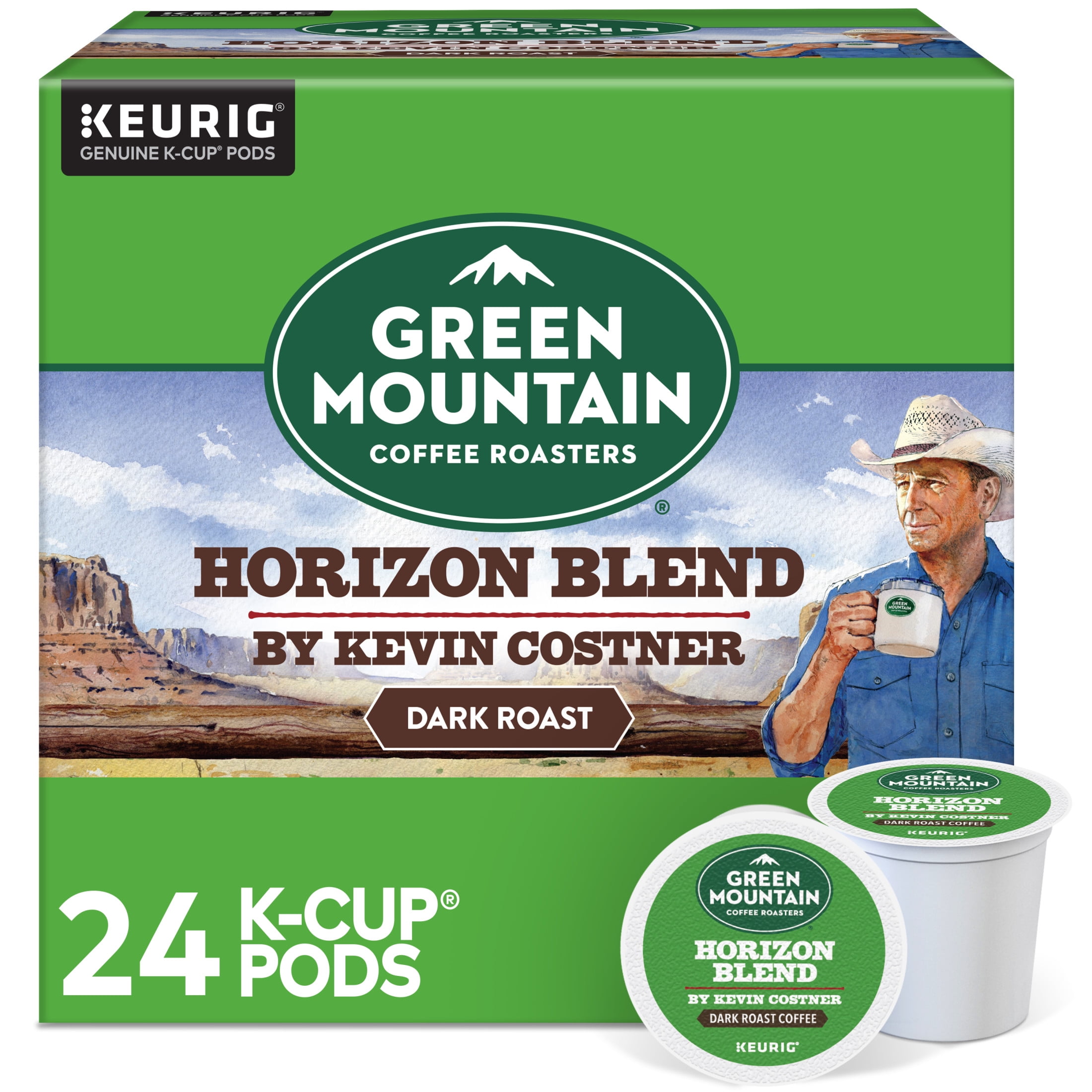 Keurig K-Iced Essentials Gray Iced and Hot Single-Serve K-Cup Pod Coffee Maker with Green Mountain Horizon Blend Coffee Pods, 24 Count