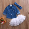 thumbnail image 3 of Ensemble 3 Pcs pour Filles Bébés en Denim T-Shirt+jupe Tutu Robe, 3 of 5