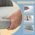 thumbnail image 3 of Home Office Desk Chair, Linen Fabric Upholstered Chair with No Arms Swiveling Modern Vanity Chair Cute Bedroom Apartment Dorm Chair - Grey, 3 of 7