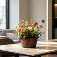 thumbnail image 3 of bestolf Flower Pot Thickened Resin Decorative Planter with Drainage Holes Bronze Embossed Garden Flower Pot (Unperforated M), 3 of 8