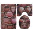 thumbnail image 1 of GOHAO Scaled Tongues 3 Piece Bathroom Rugs Set Bath Rug Contour Mat and Toilet Lid Cover, 1 of 2