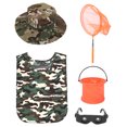thumbnail image 2 of Kit de aventura para niños al aire libre, 6 uds., sombrero, chaqueta, bolsa de red, cubo plegable, bolsa de almacenamiento para gafas, juegos de pesca, 2 of 8
