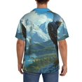 thumbnail image 3 of Yiaed Majestic Eagle Over Castle Print Mens Casual Wrinkle Free Shirts Short Sleeve Button Down Summer Stretch Dress Shirt-XX-Large, 3 of 5