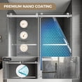 thumbnail image 3 of 56–60" x 60" Fully Frameless Double Sliding Bathtub Door, 5/16" (8mm) Clear Tempered Glass with Stainless Steel Hardware, Matte Black, 3 of 9