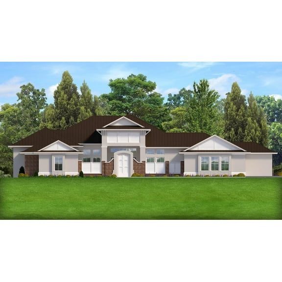 556-4207: Contemporary Modern 3 Bed, 5 Bath Luxury Home Plan, 4207 Sq Ft: Full Blueprints with License to Build by Home Plan Marketplace - Lesuto