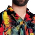 thumbnail image 5 of Retro Cat Men's Short Sleeve Casual Printed Button Down Beach Shirts, 5 of 6
