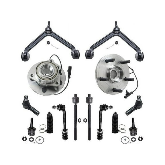 Front Control Arm Ball Joint Tie Rod and Sway Bar Link Kit - Compatible with 2004 - 2005 Dodge Durango