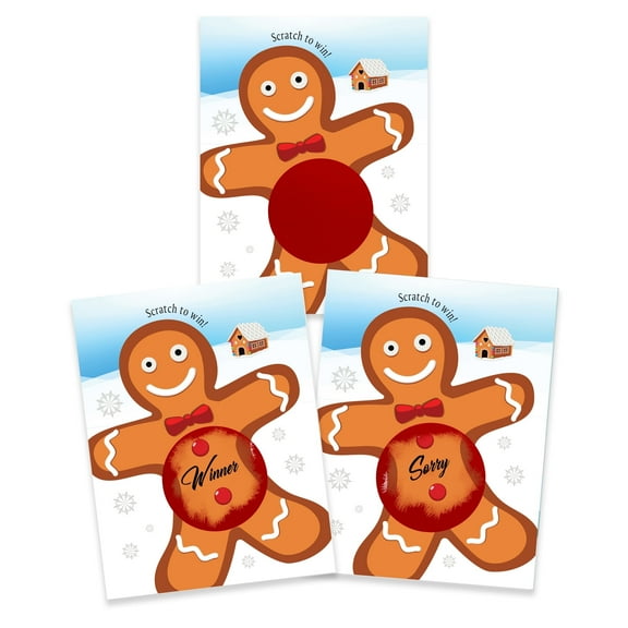 My Scratch Offs Christmas Gingerbread Man Scratch-off Card Game, 26 Pack