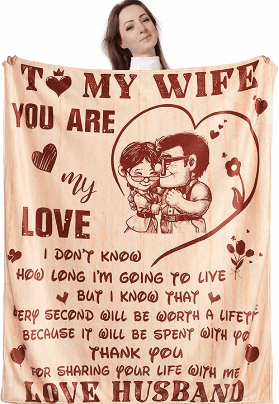 to My Wife Blanket Anniversary Birthday Gifts for Wife from Husband I Love You Gift for Her