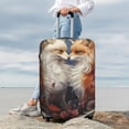 thumbnail image 3 of Lsque Romantic Flower Fox Couple Printed Luggage Cover, Travel Luggage Protector,Scratch and Dirt Resistant, Fits 18-32 Inch Luggage - Large, 3 of 9
