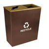 Ex-Cell Metro Collection Recycling Receptacle Double Stream Steel 36 gal Brown