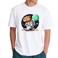thumbnail image 1 of Playera Blanca Camiseta Unisex Estampada Capibara Astronauta, 1 of 5