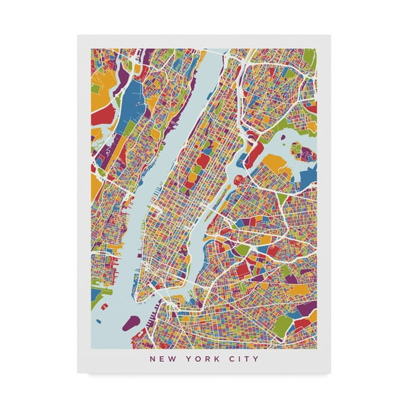 Trademark Fine Art 'New York City Street Map II' Canvas Art by Michael Tompsett