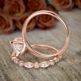 thumbnail image 2 of 1.25 Carat Princess Cut Morganite & Diamond Engagement Bridal Wedding Ring Set in 10k Rose Gold Sale, 2 of 4