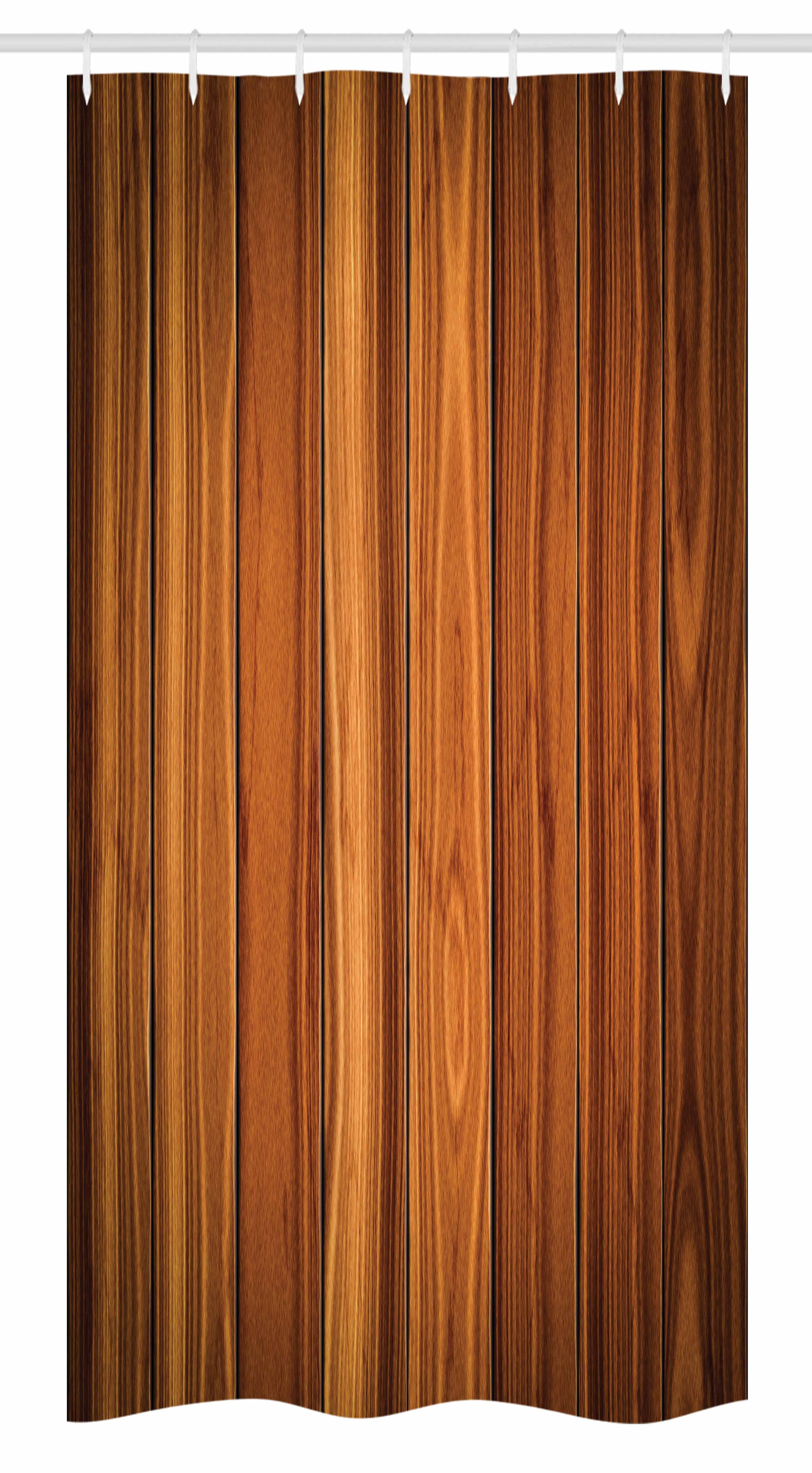 Rustic Stall Shower Curtain, Vertical Wooden Planks Texture Image