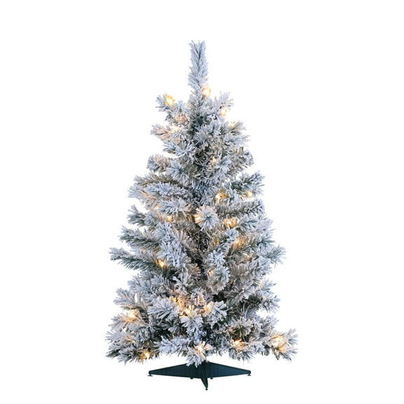 3 ft. Pre Lit Clear UL Flocked Colorado Spruce Tree