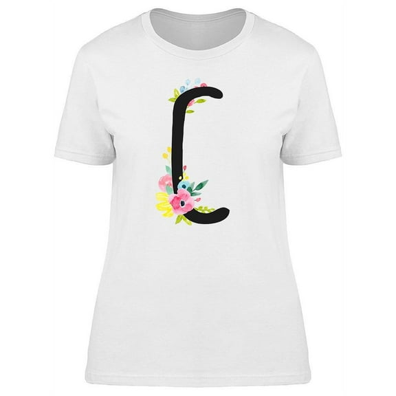 Letter C Floral Ornament Tee Women's -Image by Shutterstock
