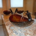 thumbnail image 4 of Novatto TIS-324TORB Babbuccia Clear Brown Slipper Glass Vessel Bathroom Sink with Oil Rubbed Bronze Pop-Up Drain, Mounting Ring, 4 of 4