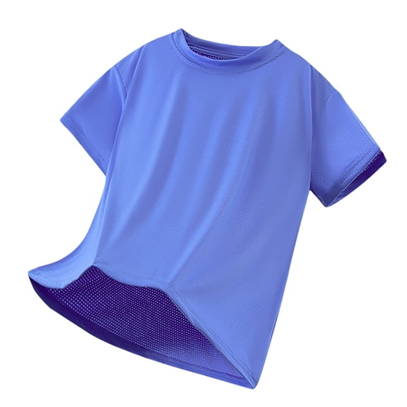 Boys Quick Dry Athletic Short-Sleeve T- Shirt Active Mesh Sports Tee Kids Training Basketball Soccer Loose Fit Comfy Shirts