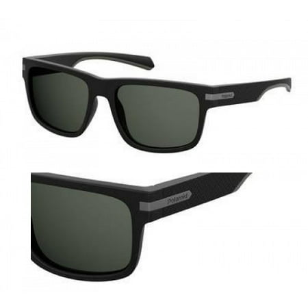 Polaroid Sunglasses Men's Pld2066s Polarized Rectangular, MTT Black, 56 mm