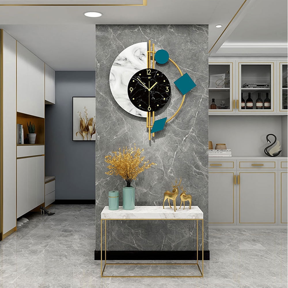 22 in Modern Wall Watch Clock Quartz Silent Hanging Clock Nordic Style Home Decor, Wall Clock For Living Room, Bedroom, Study, Outdoor, Dining Room, Porch, Balcony