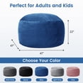 thumbnail image 4 of LOGYAT Extra Large 3.5ft Bean Bag Chair, Memory Foam Filling, Washable Suede Cover, Reinforced Zipper, for Kids, Teens, Adults, Blue, 4 of 5