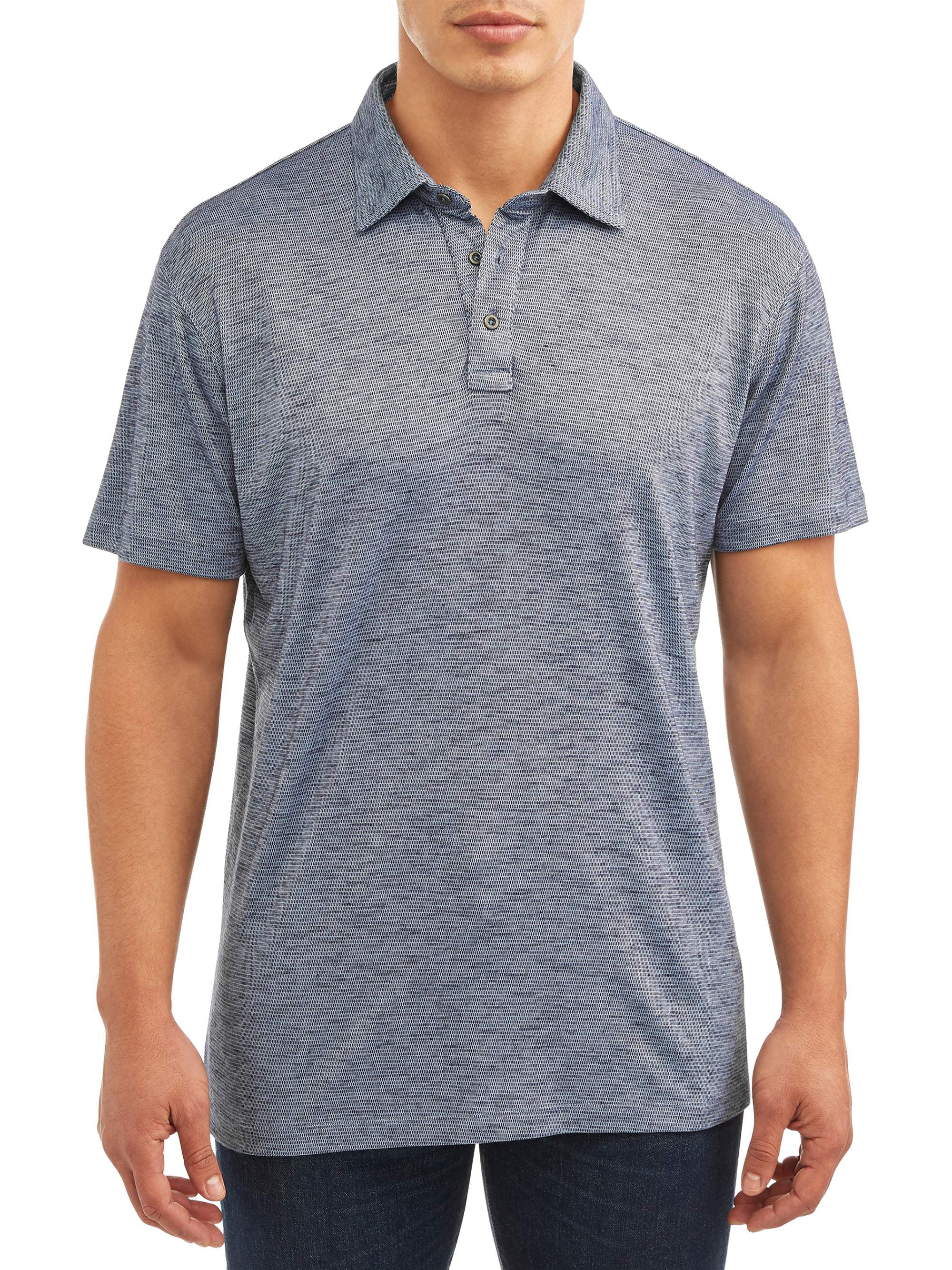 Lee Men's Short Sleeve Textured Poly Polo Shirt - Walmart.com