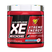 BSN N.O. Xplode XE Edge Nitric Oxide Booster + Pre Workout Powder, Blue Raspberry, 30 Servings