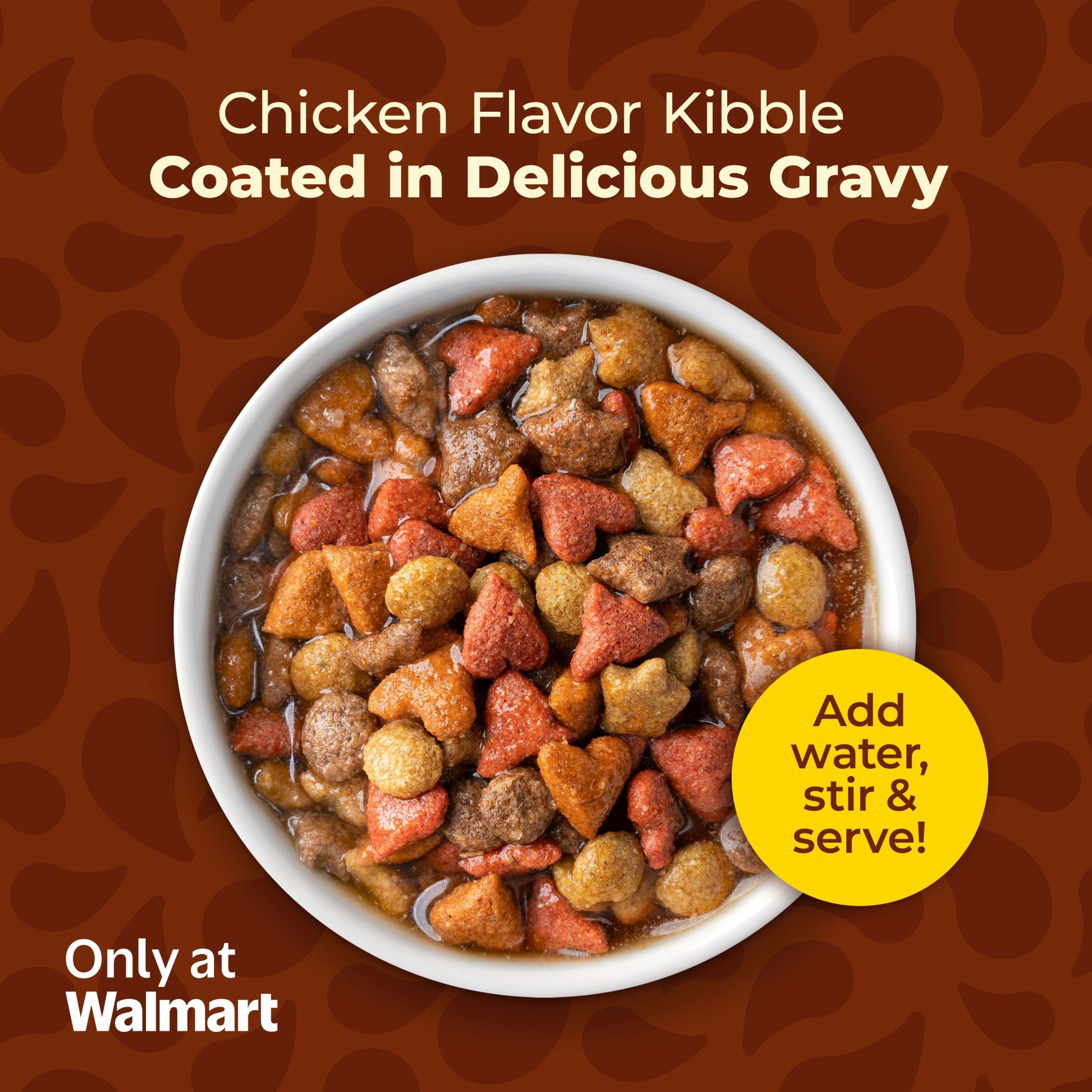 Meow Mix Gravy Coated Kibble Mix, Chicken Flavor Dry Cat Food, 13.5 Lb. Bag