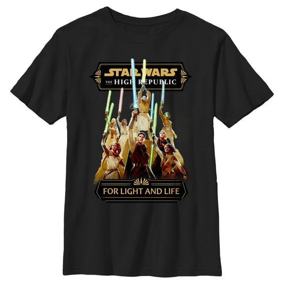 Boy's Star Wars The High Republic Jedi For Light and Life  Graphic Tee Black Large