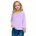 thumbnail image 4 of ZyeKqe Unisex Kids Long Sleeve Shirts Crewneck T-Shirts Solid Color Tees Pullover Soft Top Blouse, 4 of 6